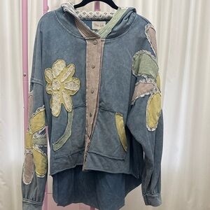Oli & Hali Lace Trim Denim Jacket